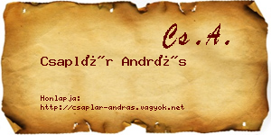 Csaplár András névjegykártya