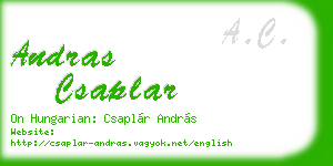 andras csaplar business card